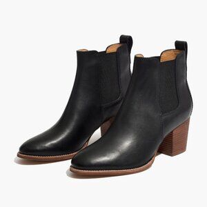 Madewell The Regan Boot with Heel and Black Leather